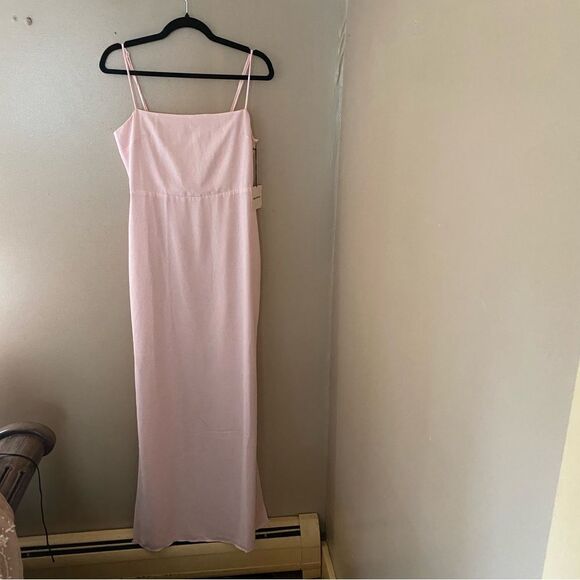 NWT Superdown Addison maxi dress blush pink chiffon slip Revolve M - Picture 6 of 10